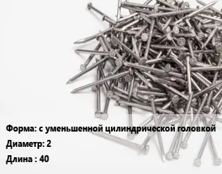 Гвоздь с уменьшенной цилиндрической головкой 2х40 оцинкованный финишный